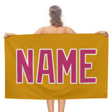 Custom Yellow Pink Beach Towel