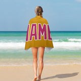 Custom Yellow Pink Beach Towel