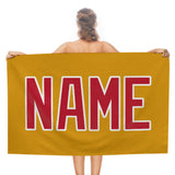 Custom Yellow Red Beach Towel