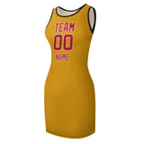 Custom Yellow Red Sleeveless Vest Dress