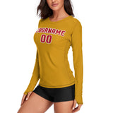 Custom Yellow Red Women's Long-Sleeve Shirt