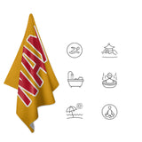 Custom Yellow Red Beach Towel