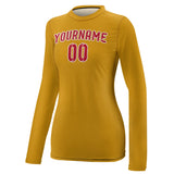 Custom Yellow Red Women's Long-Sleeve Shirt