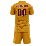 Custom Yellow Crimson Red Soccer Jersey