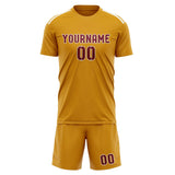 Custom Yellow Crimson Red Soccer Jersey