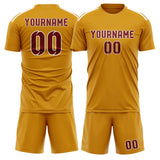 Custom Yellow Crimson Red Soccer Jersey