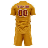 Custom Yellow Coral Red Soccer Jersey
