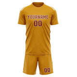 Custom Yellow Coral Red Soccer Jersey