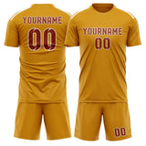 Custom Yellow Coral Red Soccer Jersey