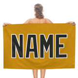 Custom Yellow Black Beach Towel
