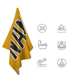 Custom Yellow Black Beach Towel