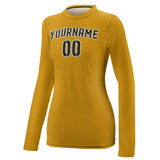 Custom Yellow Black Women's Long-Sleeve Shirt