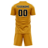 Custom Yellow Black Soccer Jersey