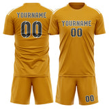 Custom Yellow Dark Grey Soccer Jersey