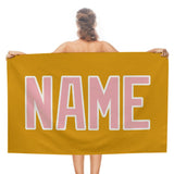 Custom Yellow Light Pink Beach Towel