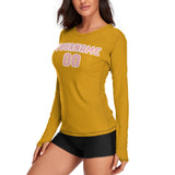 Custom Yellow Light Pink Women's Long-Sleeve Shirt