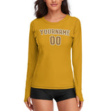 Custom Yellow Khaki Women's Long-Sleeve Shirt