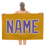 Custom Yellow Light Purple Beach Towel