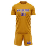 Custom Yellow Light Purple Soccer Jersey