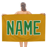 Custom Yellow Emerald Green Beach Towel