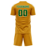 Custom Yellow Emerald Green Soccer Jersey