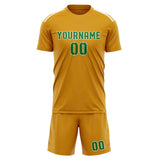 Custom Yellow Emerald Green Soccer Jersey