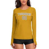 Custom Yellow Light Khaki Women's Long-Sleeve Shirt
