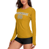 Custom Yellow Light Khaki Women's Long-Sleeve Shirt