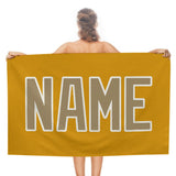Custom Yellow Light Khaki Beach Towel