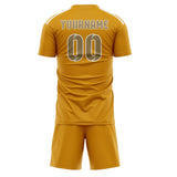Custom Yellow Light Khaki Soccer Jersey