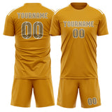 Custom Yellow Light Khaki Soccer Jersey