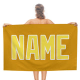 Custom Yellow Light Yellow Beach Towel