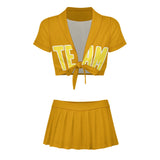 Custom Yellow Light Yellow Cheerleading Uniform Set
