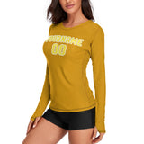 Custom Yellow Light Yellow Women's Long-Sleeve Shirt