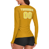 Custom Yellow Light Yellow Women's Long-Sleeve Shirt