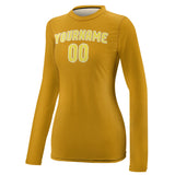 Custom Yellow Light Yellow Women's Long-Sleeve Shirt