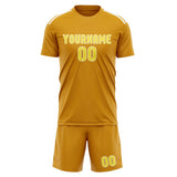 Custom Yellow Light Yellow Soccer Jersey