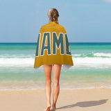 Custom Yellow Blue Green Beach Towel