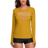 Custom Yellow Orange Women's Long-Sleeve Shirt