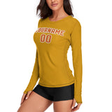 Custom Yellow Orange Women's Long-Sleeve Shirt