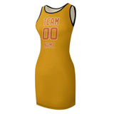 Custom Yellow Orange Sleeveless Vest Dress