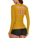 Custom Yellow Orange Women's Long-Sleeve Shirt