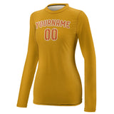 Custom Yellow Orange Women's Long-Sleeve Shirt