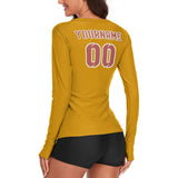 Custom Yellow Copper Rose Women's Long-Sleeve Shirt