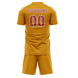 Custom Yellow Copper Rose Soccer Jersey