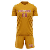 Custom Yellow Copper Rose Soccer Jersey