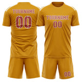 Custom Yellow Copper Rose Soccer Jersey