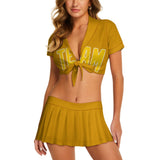 Custom Yellow Gold Cheerleading Uniform Set