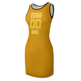 Custom Yellow Gold Sleeveless Vest Dress