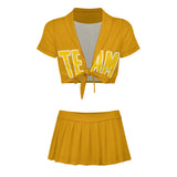 Custom Yellow Gold Cheerleading Uniform Set